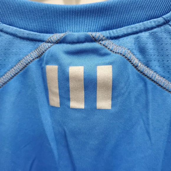Adidas Clima365 Men's Blue Stripe Breathable Short Sleeve Athletic Top Size L‎ - Picture 6 of 7